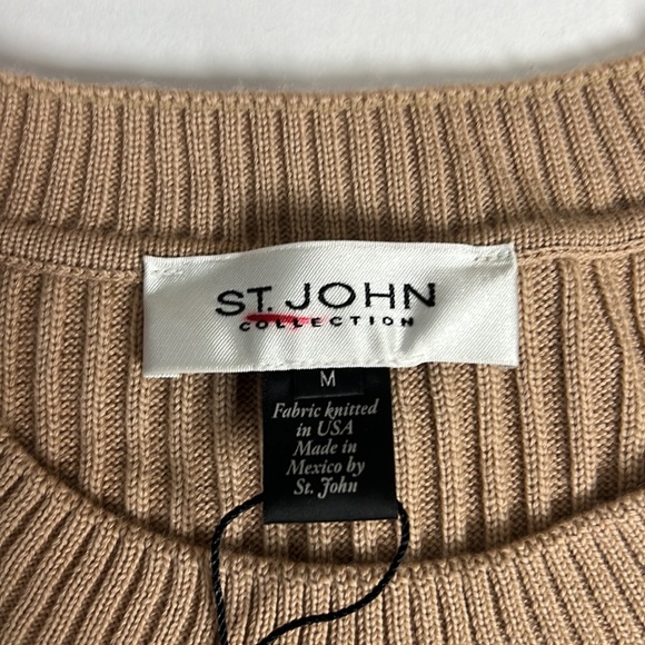 ST. JOHN collection sweater Soho Beige size M - Picture 2 of 6